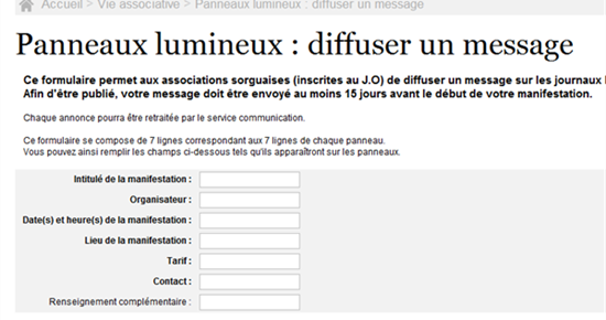 Associations : postez un message sur les panneaux lumineux.