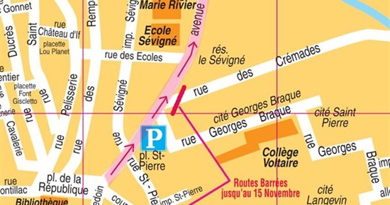 Travaux place St Pierre : nouveau sens de circulation