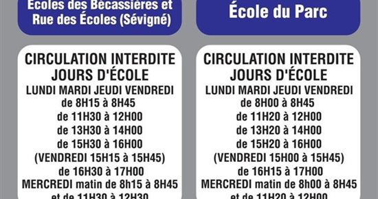 Circulation aux abords des écoles : nouveaux horaires à respecter