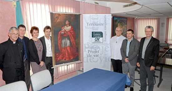 Signature d'une convention pour la restauration d'une oeuvre de Sauvan