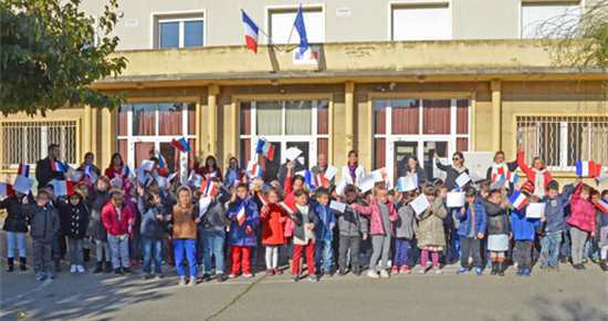 Cérémonie de pavoisement à l'école Le Parc