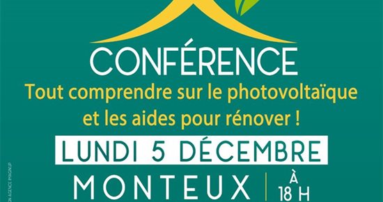 Conférence « Tout comprendre sur le photovoltaïque et les aides pour rénover! »