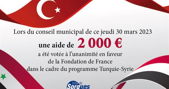 Séismes en Turquie et en Syrie : Sorgues solidaire