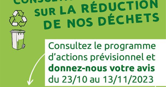 Consultation publique sur la réduction de nos déchets