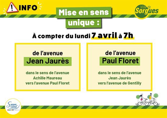 Mise en sens unique des avenues Jean Jaurès et Paul Floret