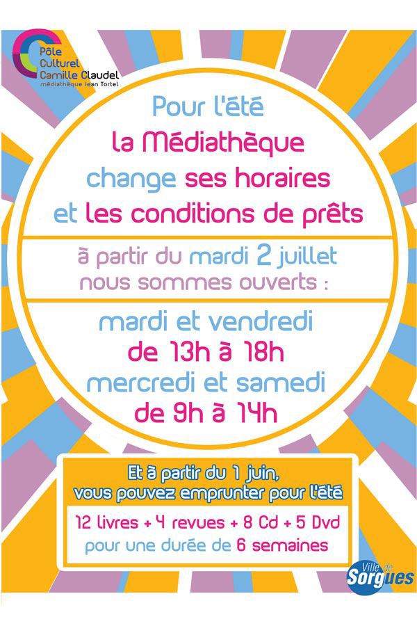 Médiathèque - Horaires d'été