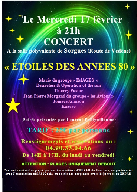 Concert caritatif  |  Etoiles des années 80