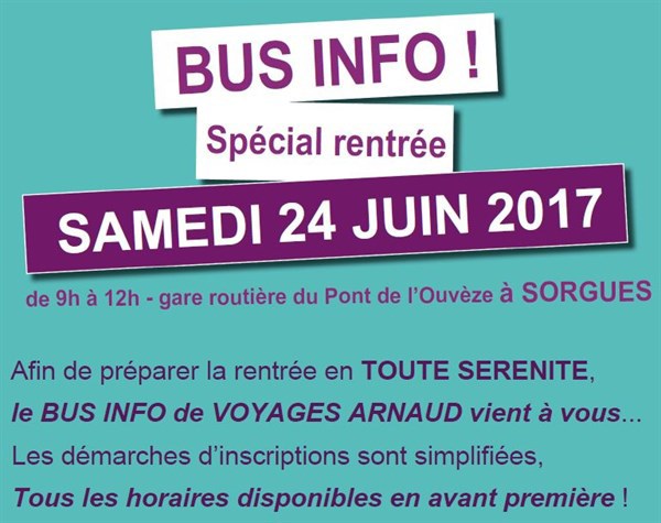 Point Info bus spécial rentrée !