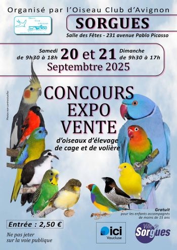 Concours expo vente d'oiseaux d'élevage de cage et de volière