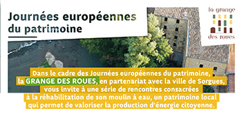 Journées Européennes du Patrimoine | Rencontres consacrées à la réhabilitation de son moulin à eau