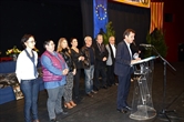 Discours de Thierry Lagneau, Maire de Sorgues,  entouré d'élus